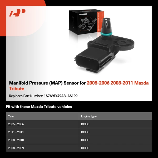 Manifold Pressure (MAP) Sensor for 2005-2006 2008-2011 Mazda Tribute