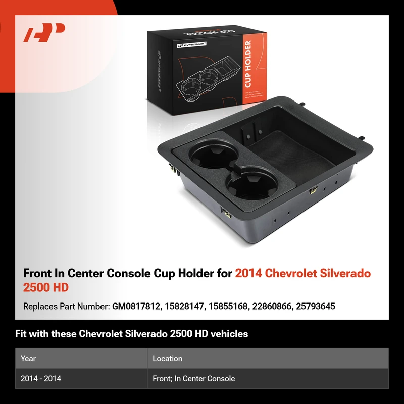 Front In Center Console Cup Holder for 2014 Chevrolet Silverado 2500 HD