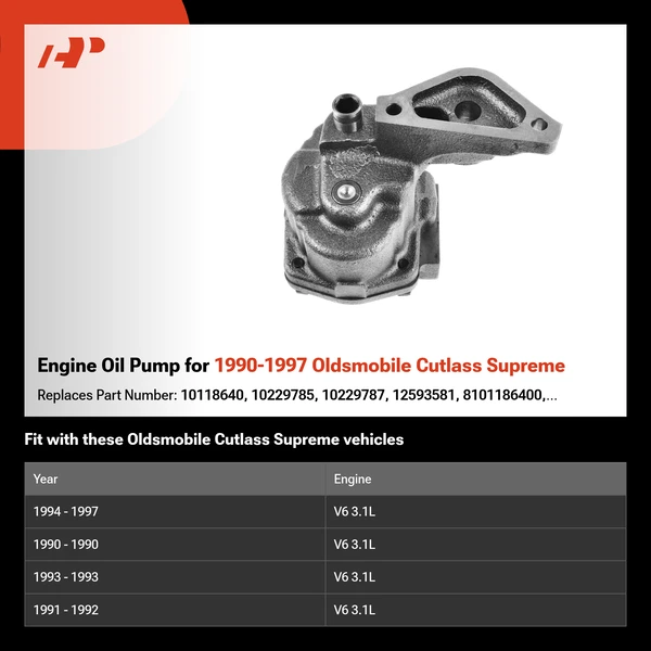 Engine Oil Pump for 1990-1997 Oldsmobile Cutlass Supreme