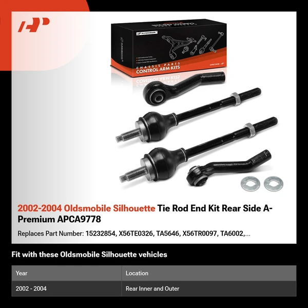 2002-2004 Oldsmobile Silhouette Tie Rod End Kit Rear Side A-Premium APCA9778