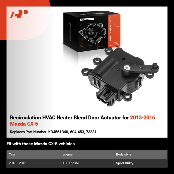 Recirculation HVAC Heater Blend Door Actuator for 2013-2016 Mazda CX-5