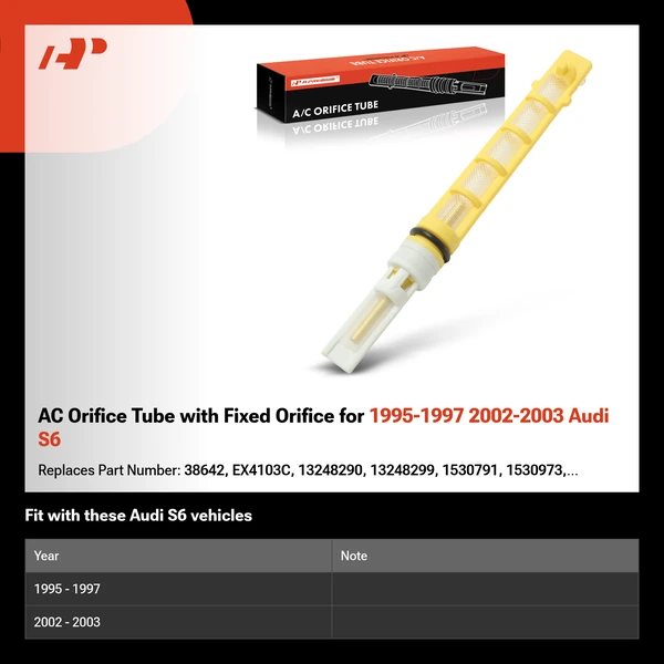 AC Orifice Tube with Fixed Orifice for 1995-1997 2002-2003 Audi S6