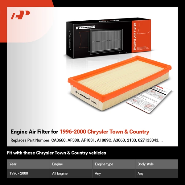 Engine Air Filter for 1996-2000 Chrysler Town & Country
