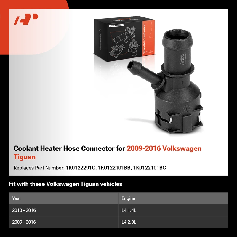 Coolant Heater Hose Connector for 2009-2016 Volkswagen Tiguan