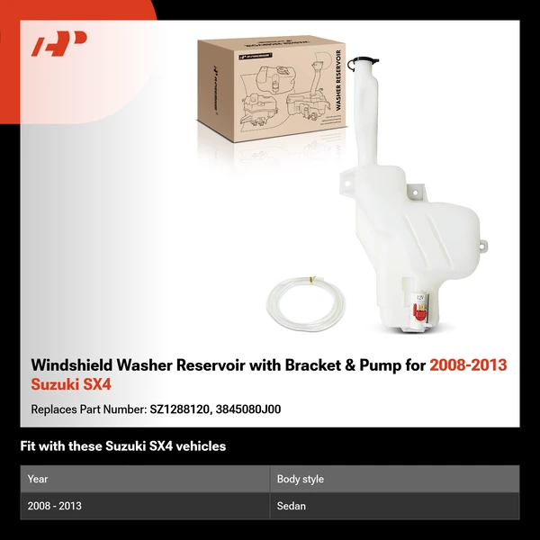 Windshield Washer Reservoir with Bracket & Pump for 2008-2013 Suzuki SX4