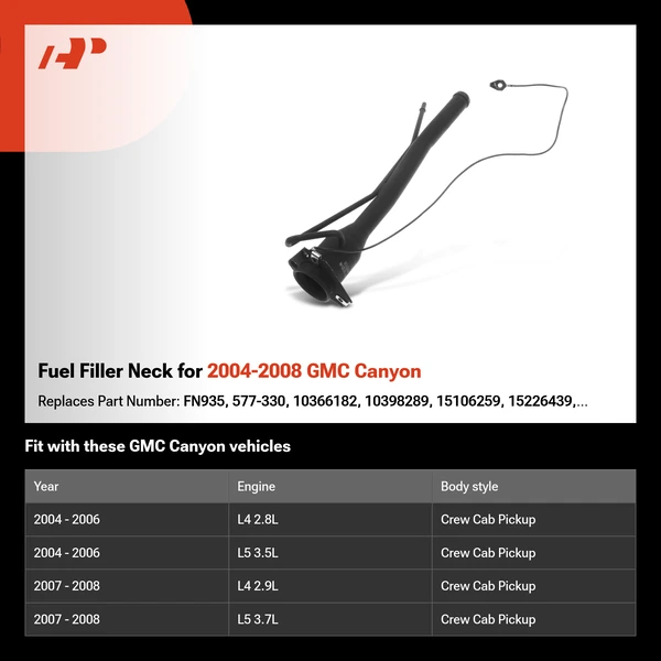 Fuel Filler Neck for 2004-2008 GMC Canyon