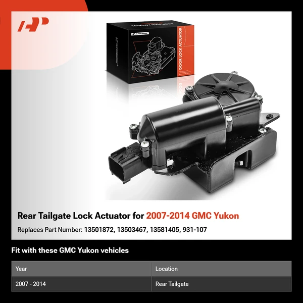 Rear Tailgate Lock Actuator for 2007-2014 GMC Yukon