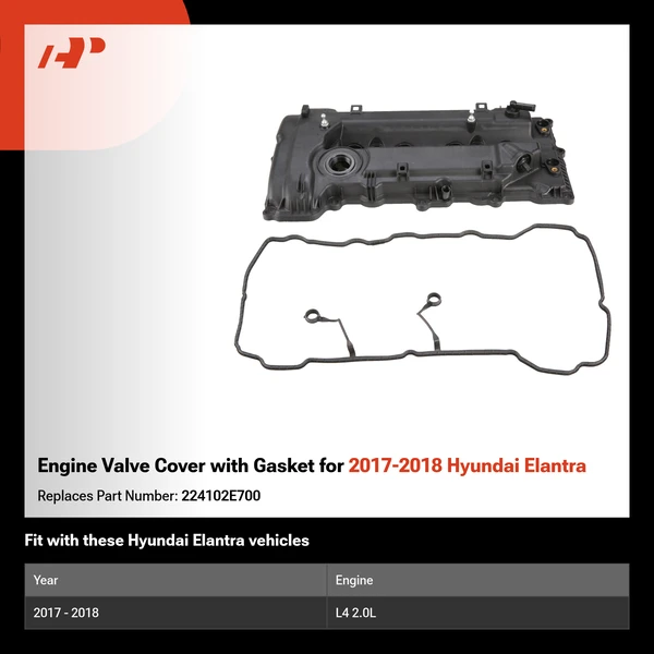 Engine Valve Cover with Gasket for 2017-2018 Hyundai Elantra