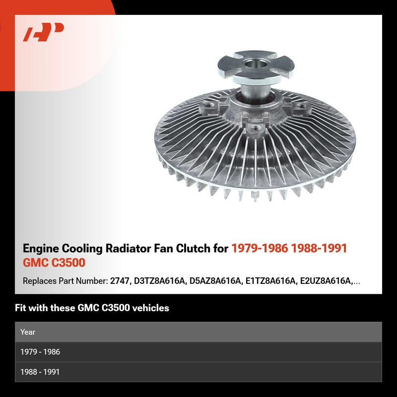 Engine Cooling Radiator Fan Clutch for 1979-1986 1988-1991 GMC C3500