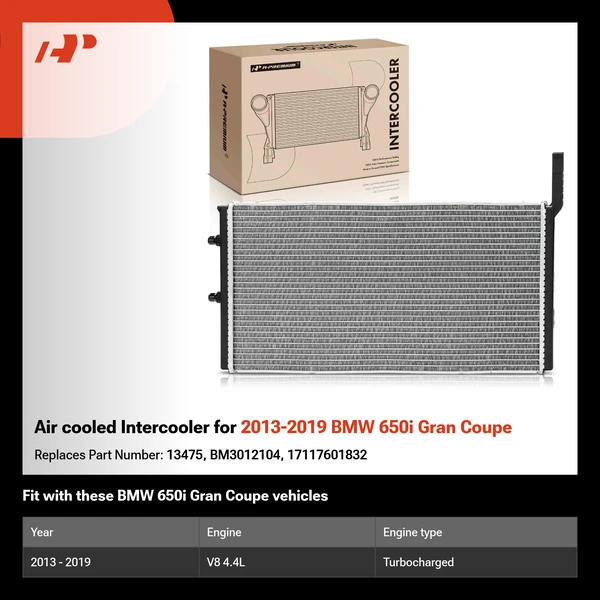 Air cooled Intercooler for 2013-2019 BMW 650i Gran Coupe