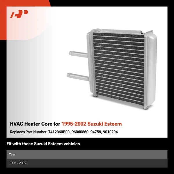 HVAC Heater Core for 1995-2002 Suzuki Esteem