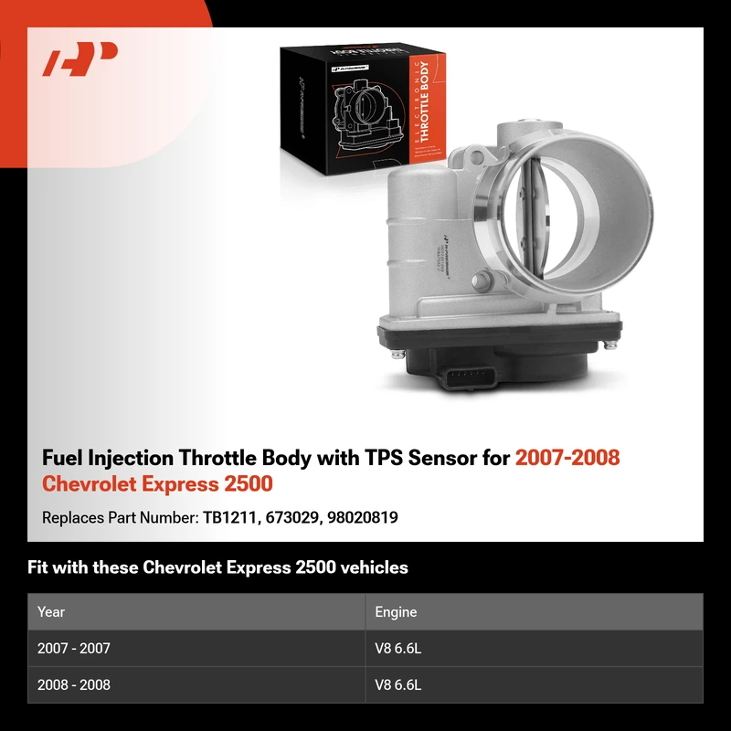 Fuel Injection Throttle Body with TPS Sensor for 2007-2008 Chevrolet Express 2500