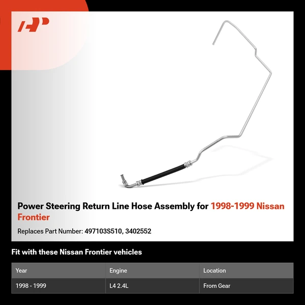 Power Steering Return Line Hose Assembly for 1998-1999 Nissan Frontier
