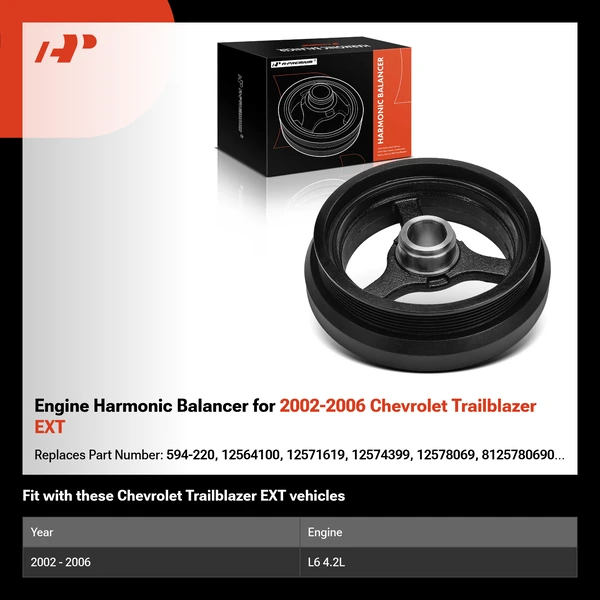 Engine Harmonic Balancer for 2002-2006 Chevrolet Trailblazer EXT