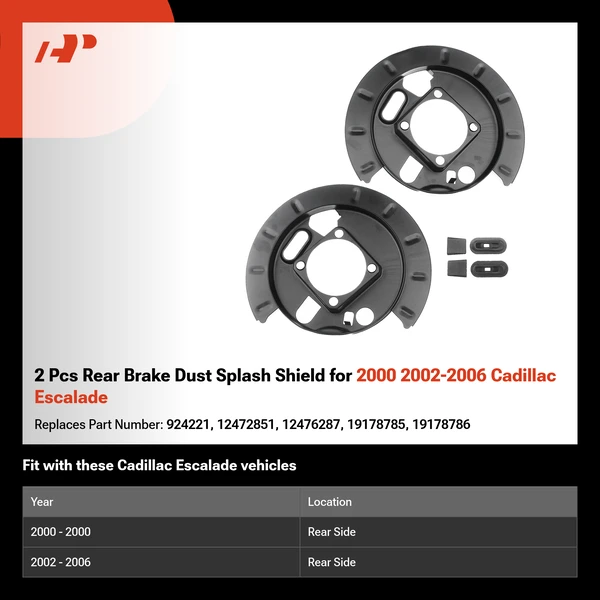 2 Pcs Rear Brake Dust Splash Shield for 2000 2002-2006 Cadillac Escalade