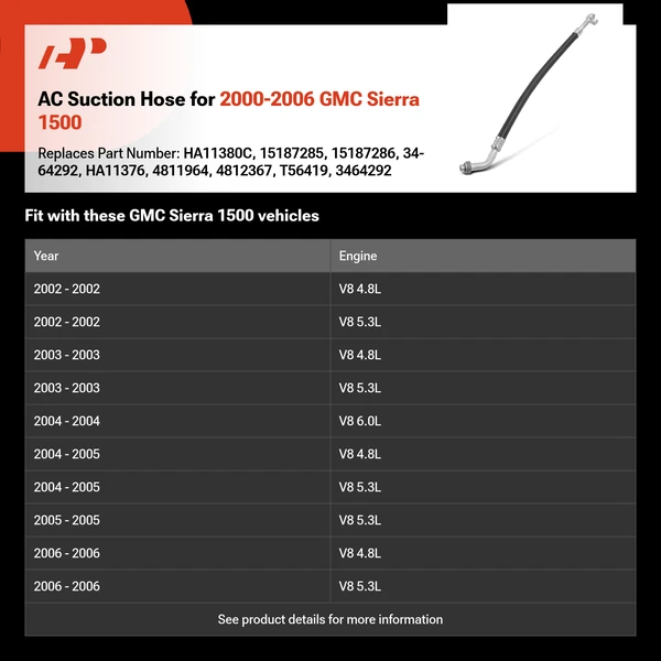 AC Suction Hose for 2000-2006 GMC Sierra 1500