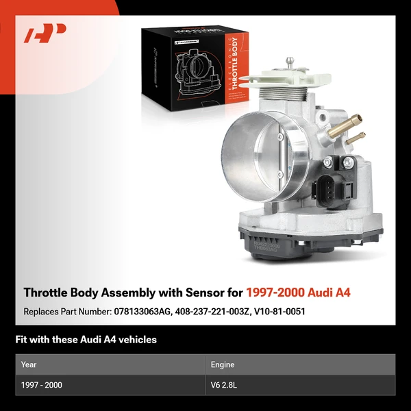 Throttle Body Assembly with Sensor for 1997-2000 Audi A4