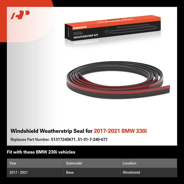 Windshield Weatherstrip Seal for 2017-2021 BMW 230i