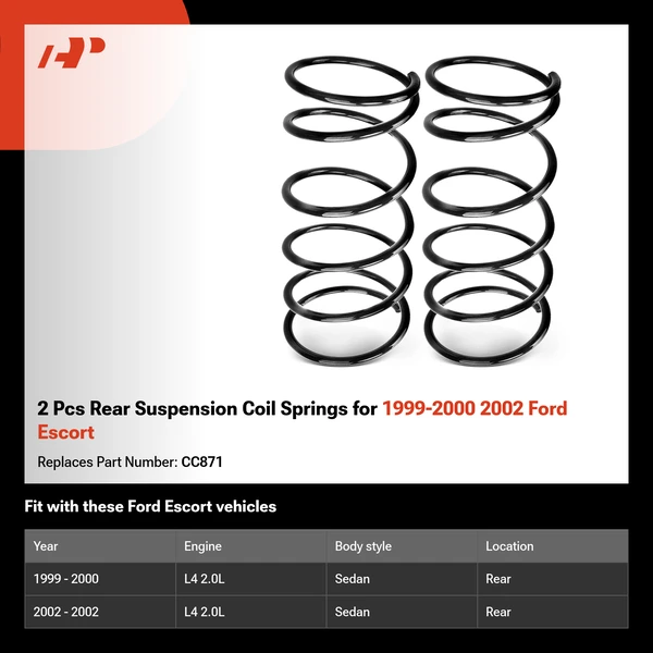 2 Pcs Rear Suspension Coil Springs for 1999-2000 2002 Ford Escort
