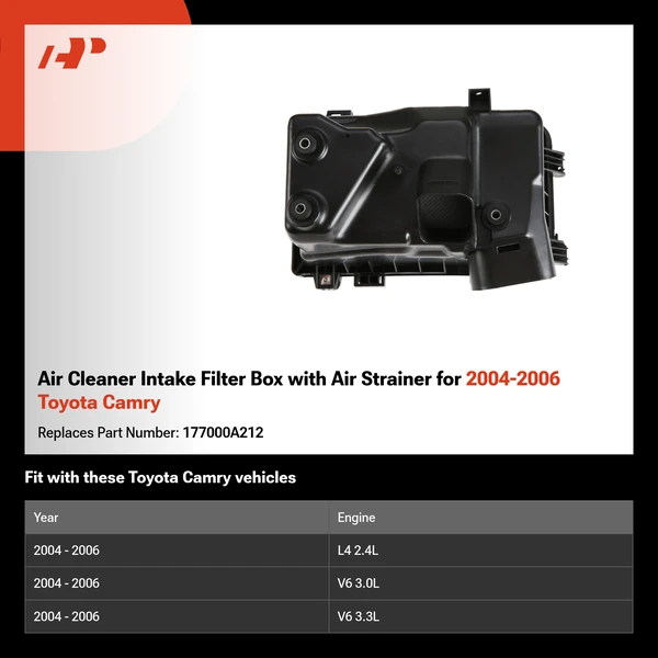 Air Cleaner Intake Filter Box with Air Strainer for 2004-2006 Toyota Camry