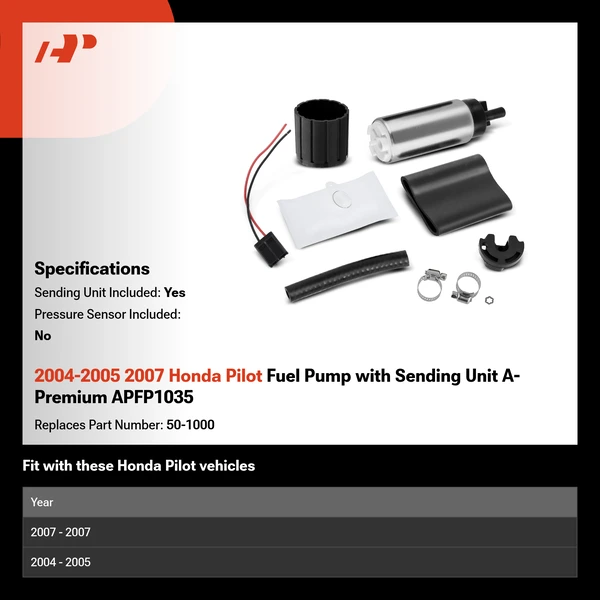 2004-2005 2007 Honda Pilot Fuel Pump with Sending Unit A-Premium APFP1035