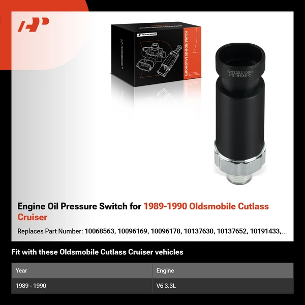 Engine Oil Pressure Switch for 1989-1990 Oldsmobile Cutlass Cruiser