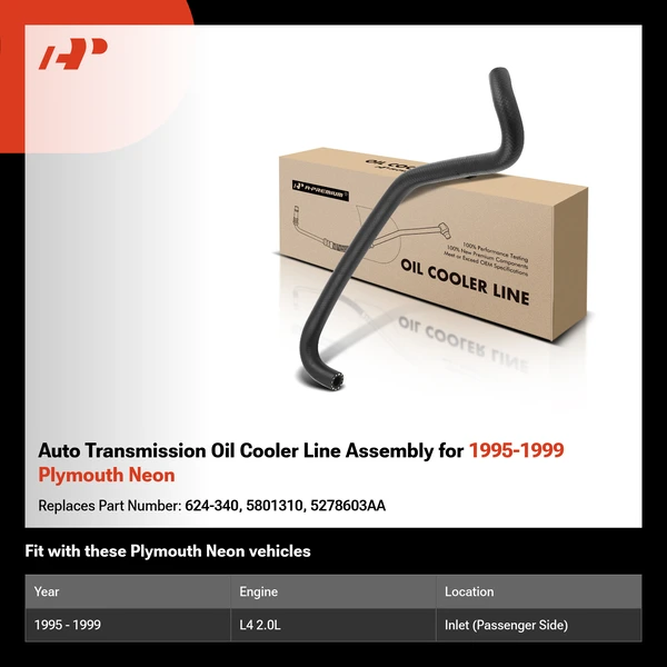 Auto Transmission Oil Cooler Line Assembly for 1995-1999 Plymouth Neon