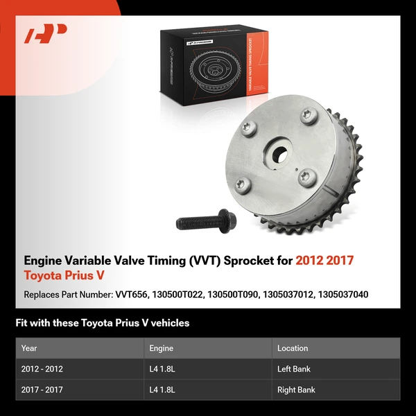 Engine Variable Valve Timing (VVT) Sprocket for 2012 2017 Toyota Prius V