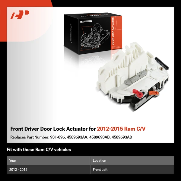 Front Driver Door Lock Actuator for 2012-2015 Ram C/V