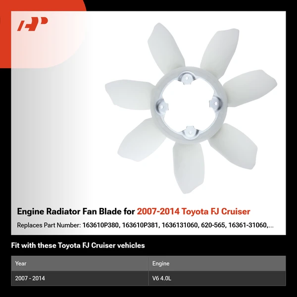 Engine Radiator Fan Blade for 2007-2014 Toyota FJ Cruiser