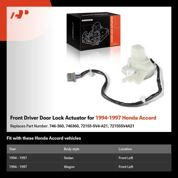 Front Driver Door Lock Actuator for 1994-1997 Honda Accord