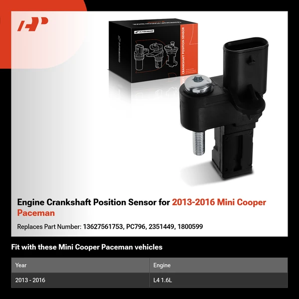 Engine Crankshaft Position Sensor for 2013-2016 Mini Cooper Paceman