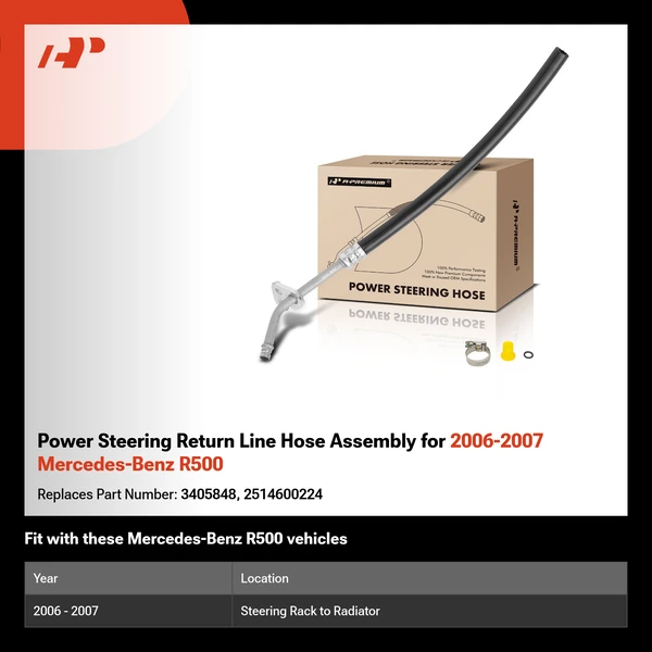 Power Steering Return Line Hose Assembly for 2006-2007 Mercedes-Benz R500