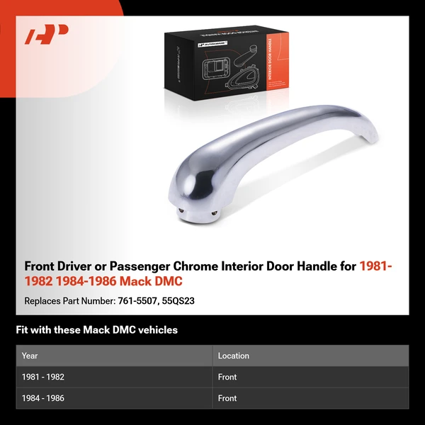 Front Driver or Passenger Chrome Interior Door Handle for 1981-1982 1984-1986 Mack DMC