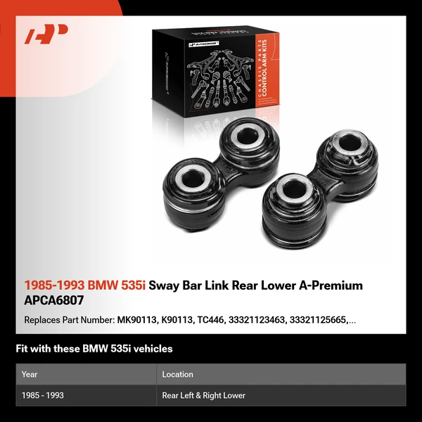1985-1993 BMW 535i Sway Bar Link Rear Lower A-Premium APCA6807