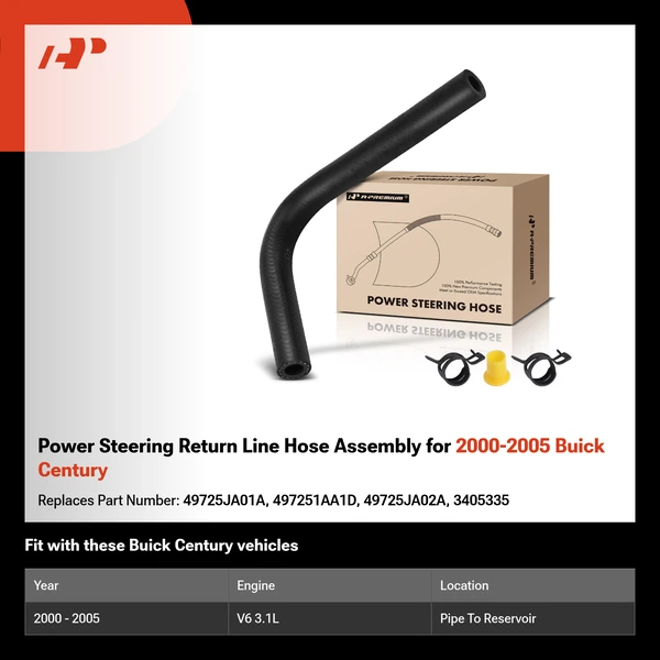 Power Steering Return Line Hose Assembly for 2000-2005 Buick Century