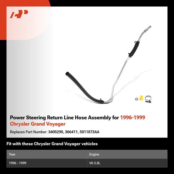 Power Steering Return Line Hose Assembly for 1996-1999 Chrysler Grand Voyager