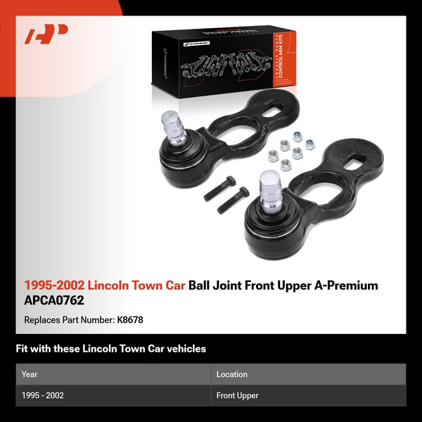 1995-2002 Lincoln Town Car Ball Joint Front Upper A-Premium APCA0762