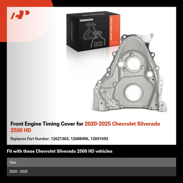 Front Engine Timing Cover for 2020-2025 Chevrolet Silverado 2500 HD