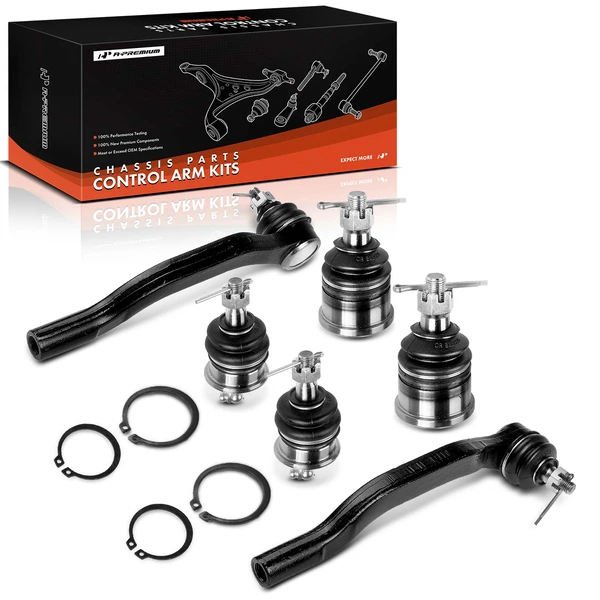 A Set of 6 Ball Joint and Tie Rod End Kit Front Side A-Premium APCA3598