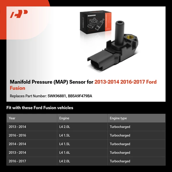Manifold Pressure (MAP) Sensor for 2013-2014 2016-2017 Ford Fusion
