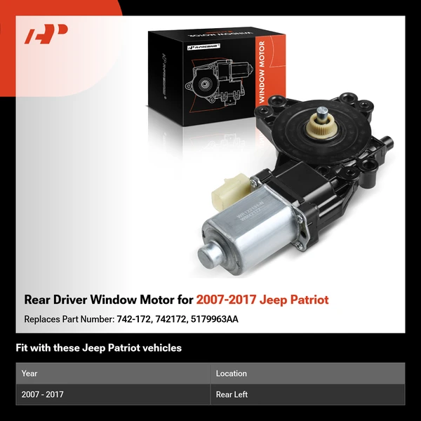 Rear Driver Window Motor for 2007-2017 Jeep Patriot
