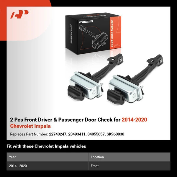 2 Pcs Front Driver & Passenger Door Check for 2014-2020 Chevrolet Impala