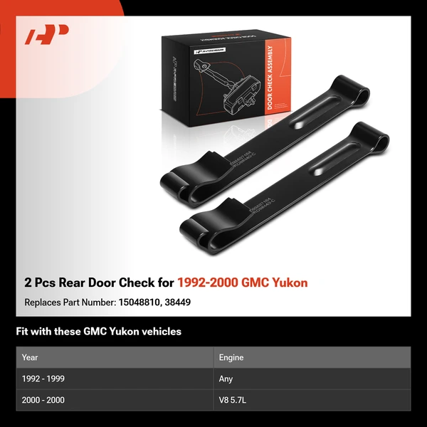 2 Pcs Rear Door Check for 1992-2000 GMC Yukon