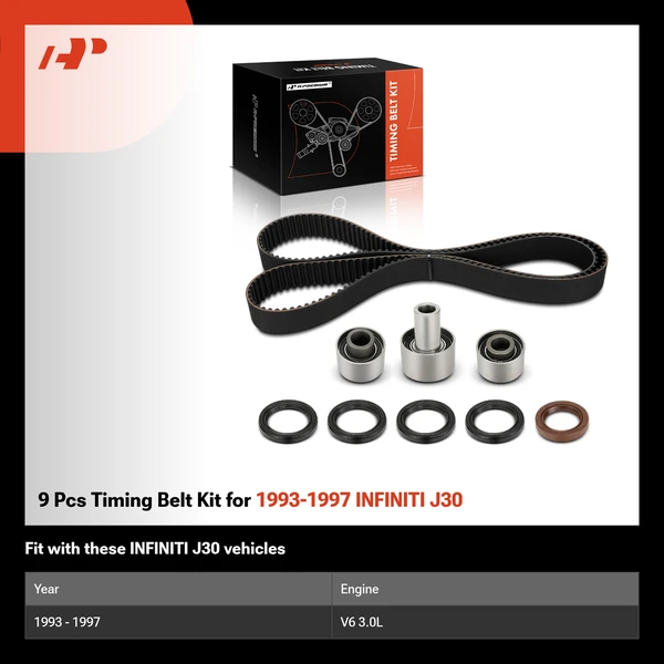 9 Pcs Timing Belt Kit for 1993-1997 INFINITI J30