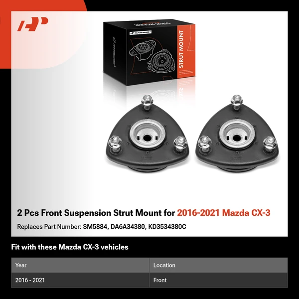 2 Pcs Front Suspension Strut Mount for 2016-2021 Mazda CX-3