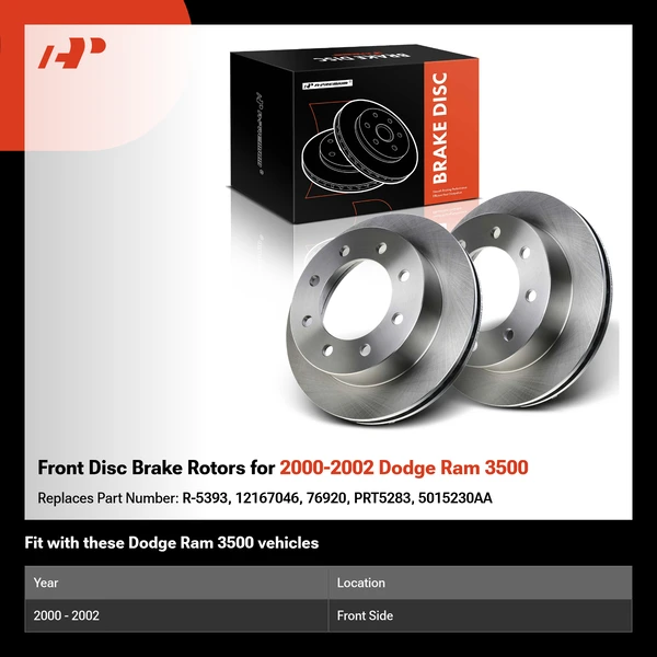 Front Disc Brake Rotors for 2000-2002 Dodge Ram 3500