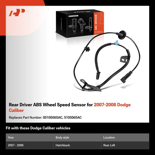 Rear Driver ABS Wheel Speed Sensor for 2007-2008 Dodge Caliber