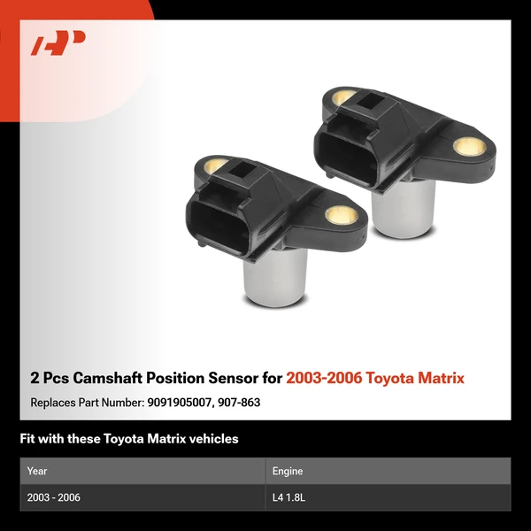 2 Pcs Camshaft Position Sensor for 2003-2006 Toyota Matrix