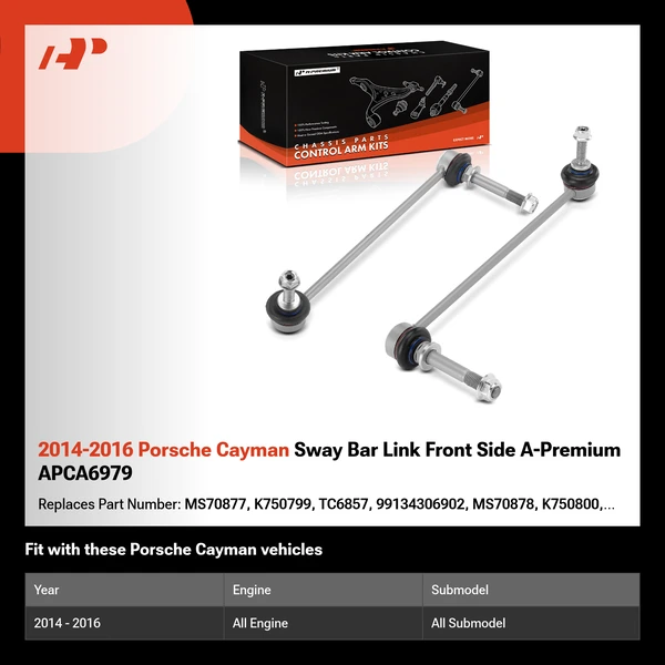 2014-2016 Porsche Cayman Sway Bar Link Front Side A-Premium APCA6979
